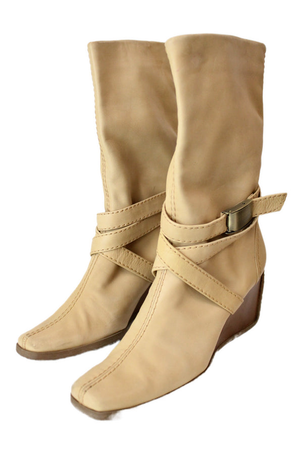 Stuart Weitzman - Leather Wedge Boot