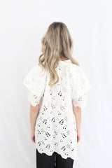 Once Was - Oversized Broderie Blouse