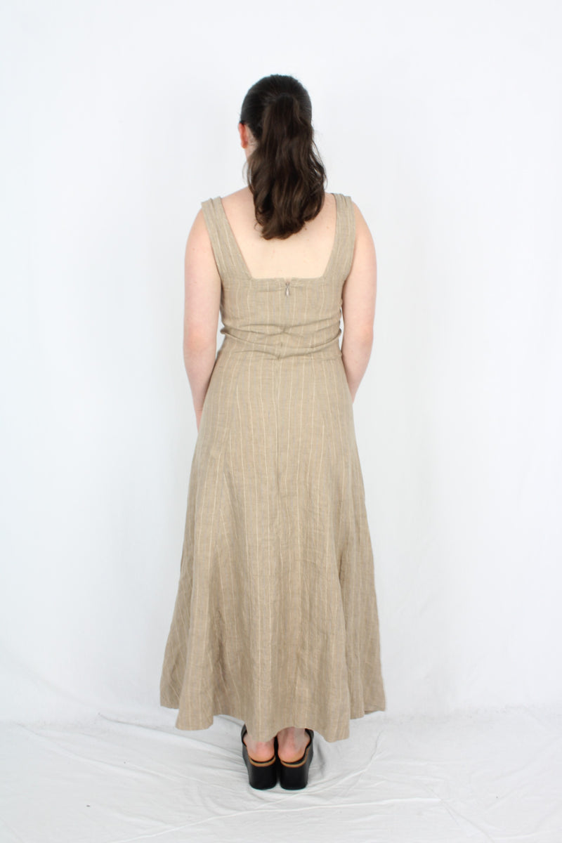 Marle - Linen Pinstripe Dress