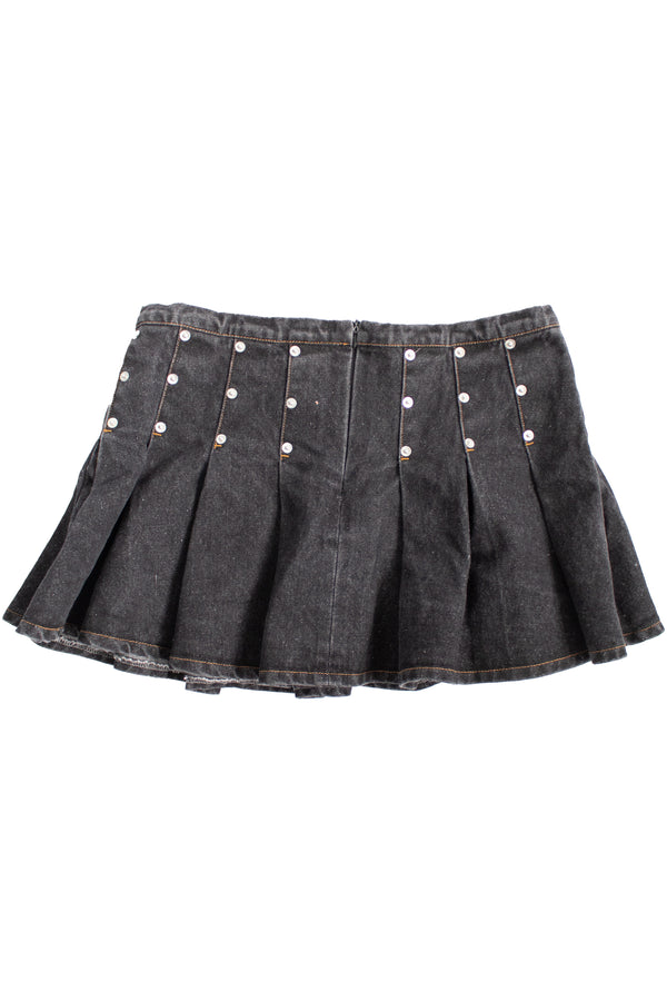 Motel - Pleated Denim Mini Skirt