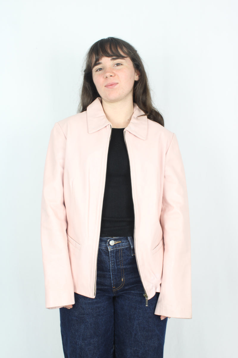 Arpelle Gold - Vintage Pink Leather Jacket