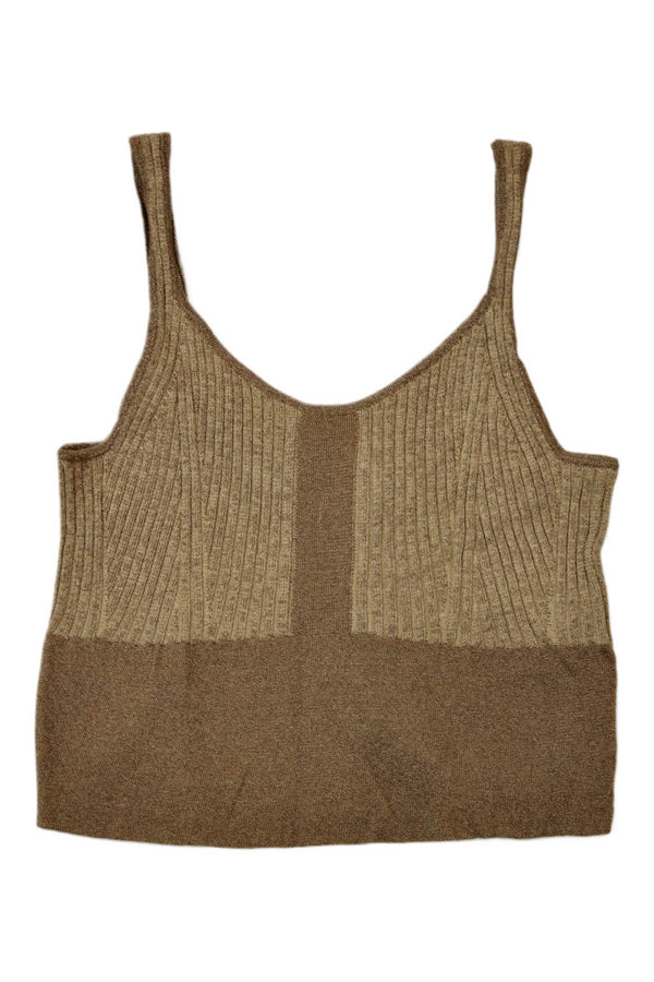 3.1 Phillip Lim - Cropped Gold Knit Singlet