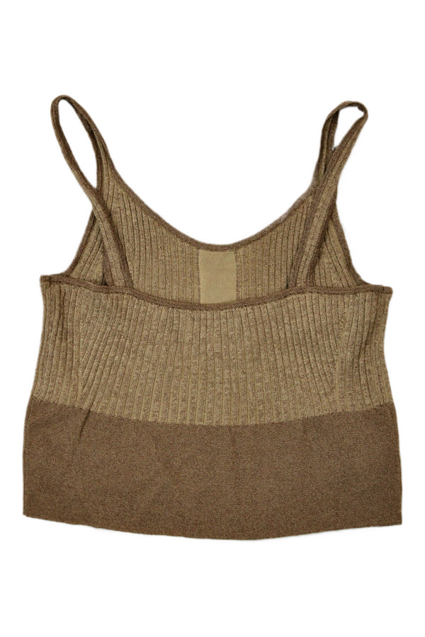 3.1 Phillip Lim - Cropped Gold Knit Singlet