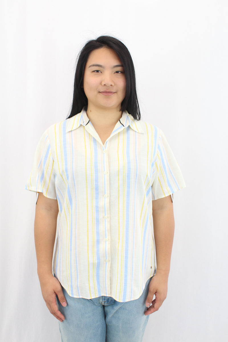 Tommy Hilfiger - Striped Button Up Tee