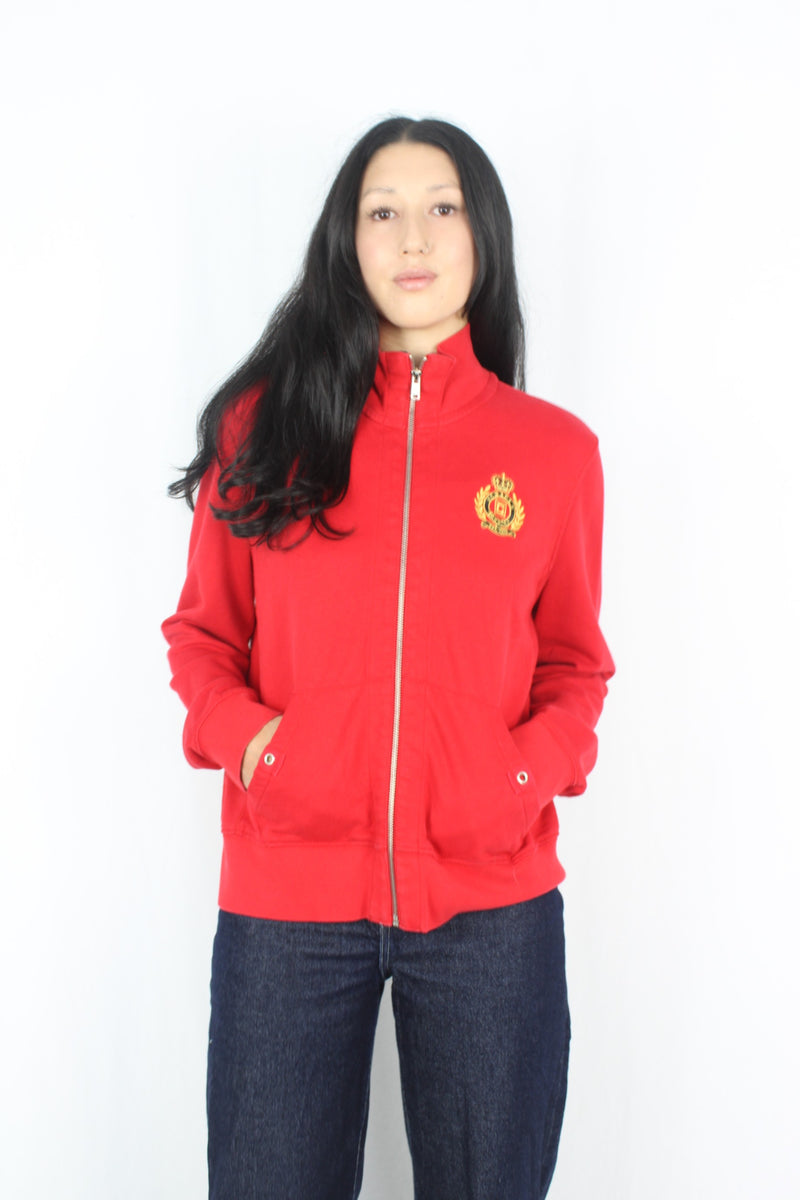 Chaps Denim - Embroidered Crest Zip-Up