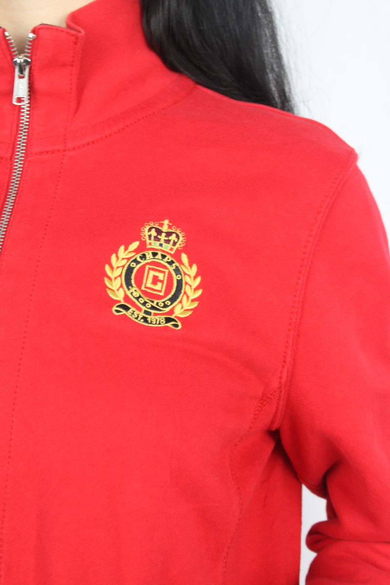 Chaps Denim - Embroidered Crest Zip-Up