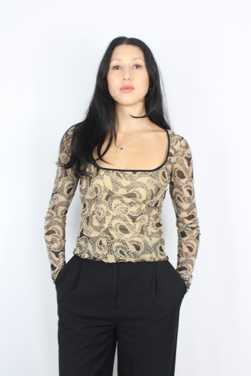 I Am Gia - Snake Mesh Top