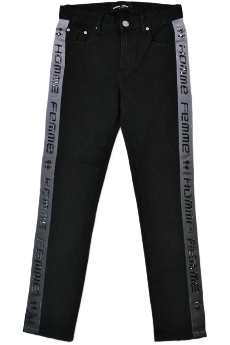 Homme + Femme Denim Wear - Text Skinny Jeans