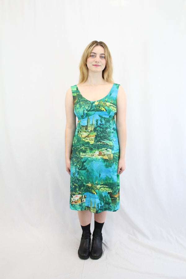Women's Vintage - Country Scene Midi Dress