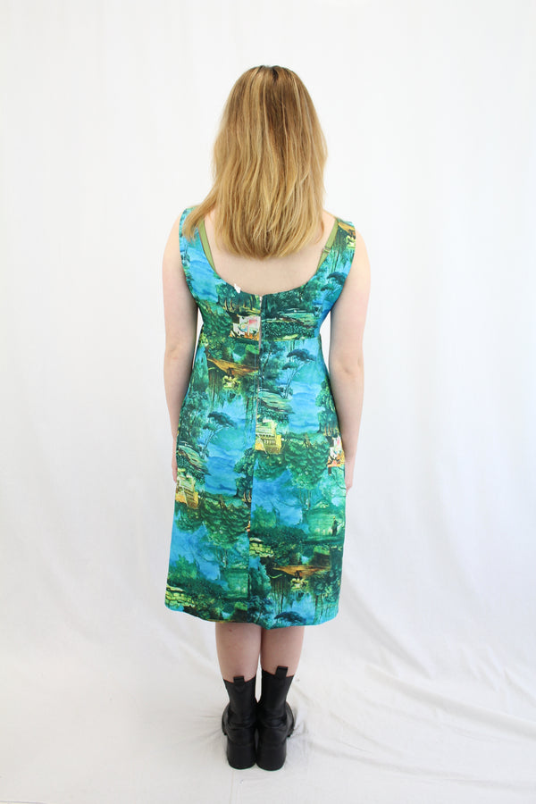 Women's Vintage - Country Scene Midi Dress