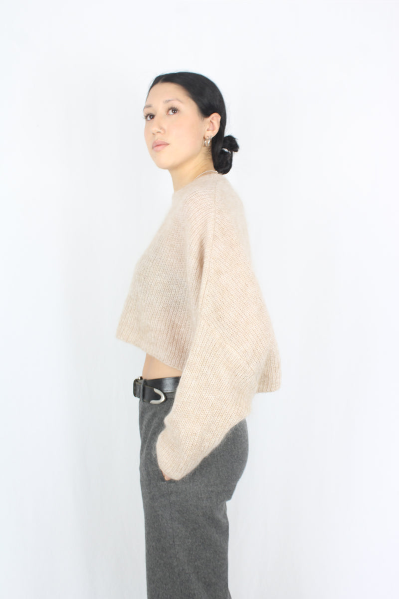 Moochi - Croppy Sleeve Mohair Top