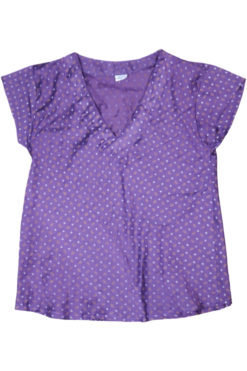 No Label - Silk Short Sleeve Top