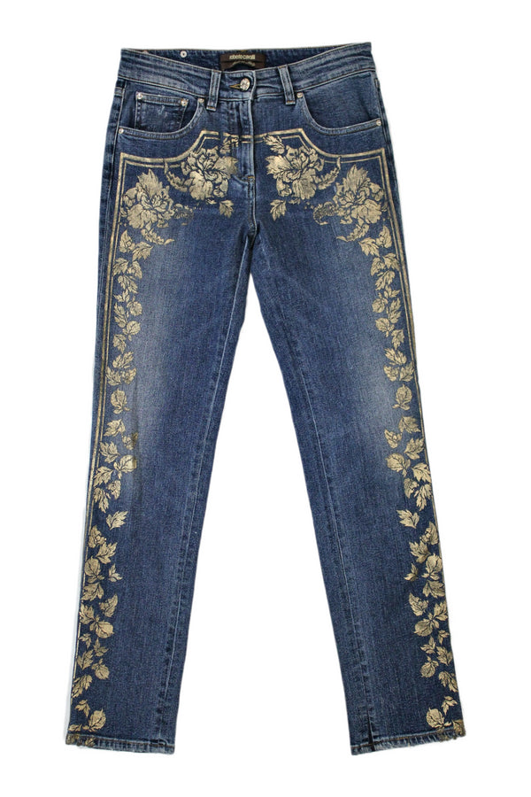Roberto Cavalli - Gold Print Jeans