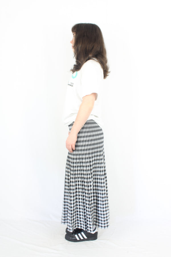 Veronika Maine - Gingham Ribbed Skirt