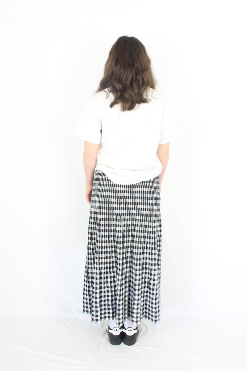 Veronika Maine - Gingham Ribbed Skirt