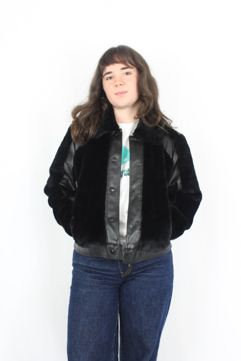 7 For All Mankind - Faux Fur Leather Jacket