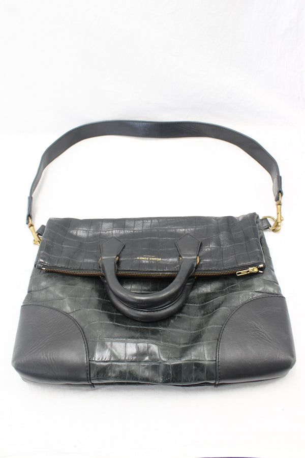Deadly Ponies - Croc Leather Fold Over Bag