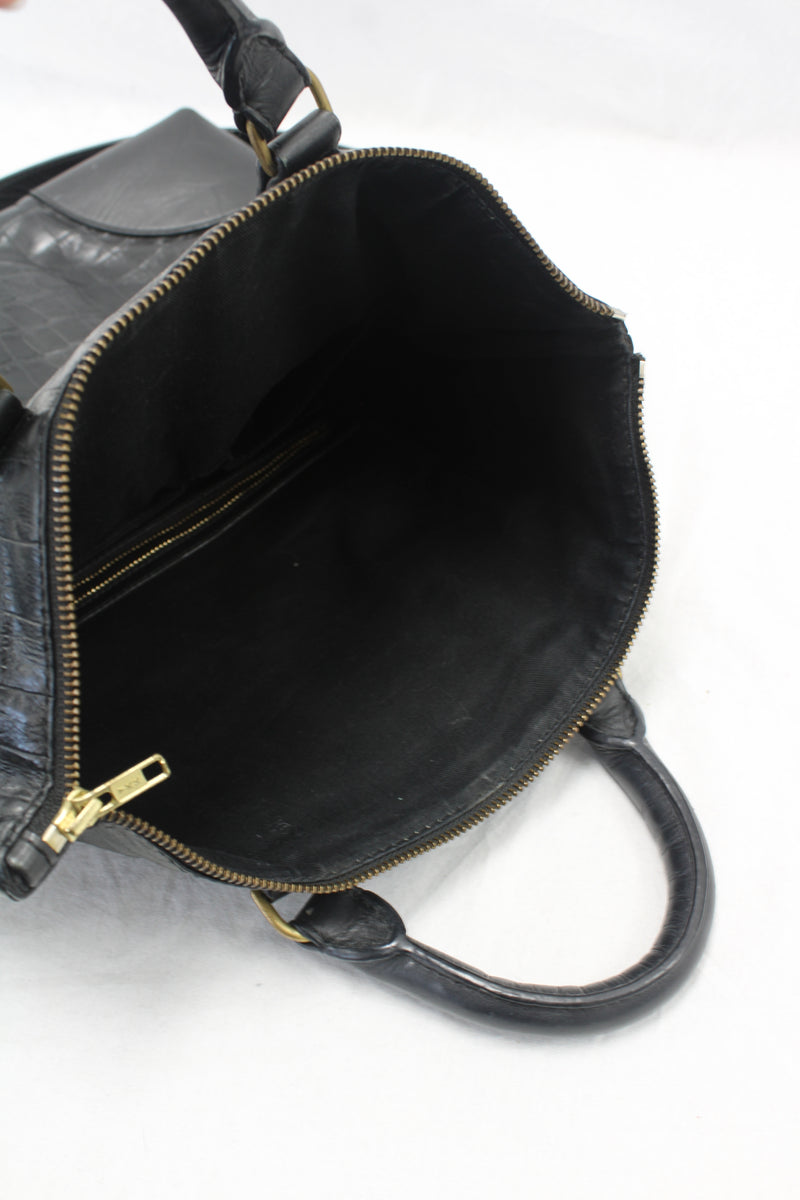 Deadly Ponies - Croc Leather Fold Over Bag