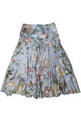 V Luxe - Satin Floral Midi Skirt