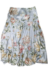 V Luxe - Satin Floral Midi Skirt