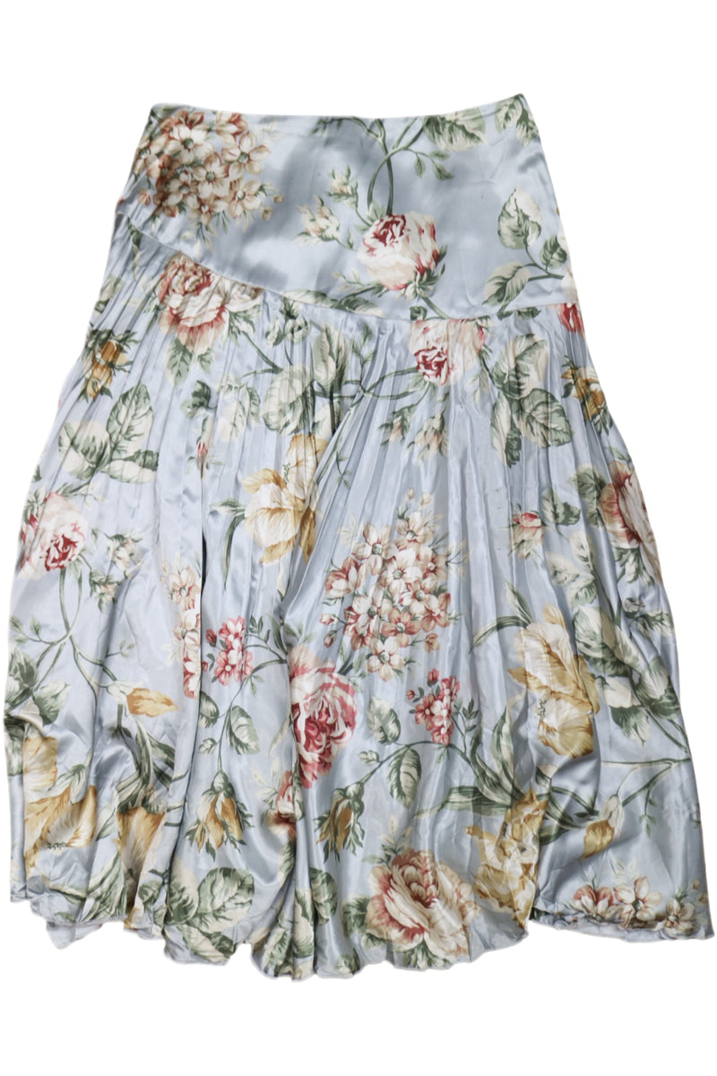 V Luxe - Satin Floral Midi Skirt