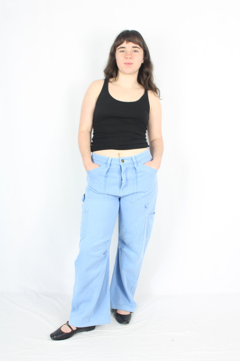 Lioness - Blue Relaxed Cargo Jeans