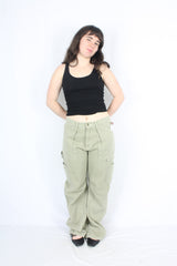 Lioness - Green Relaxed Cargo Jeans