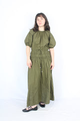 Calli - Gathered Puff Maxi Dress