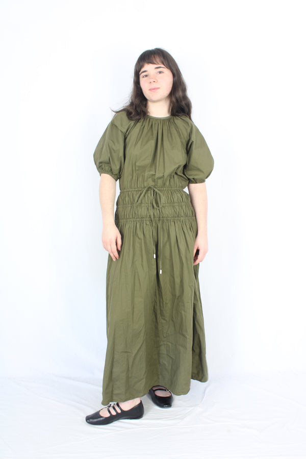 Calli - Gathered Puff Maxi Dress