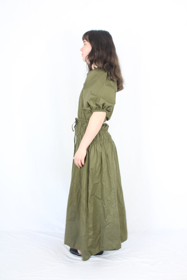 Calli - Gathered Puff Maxi Dress