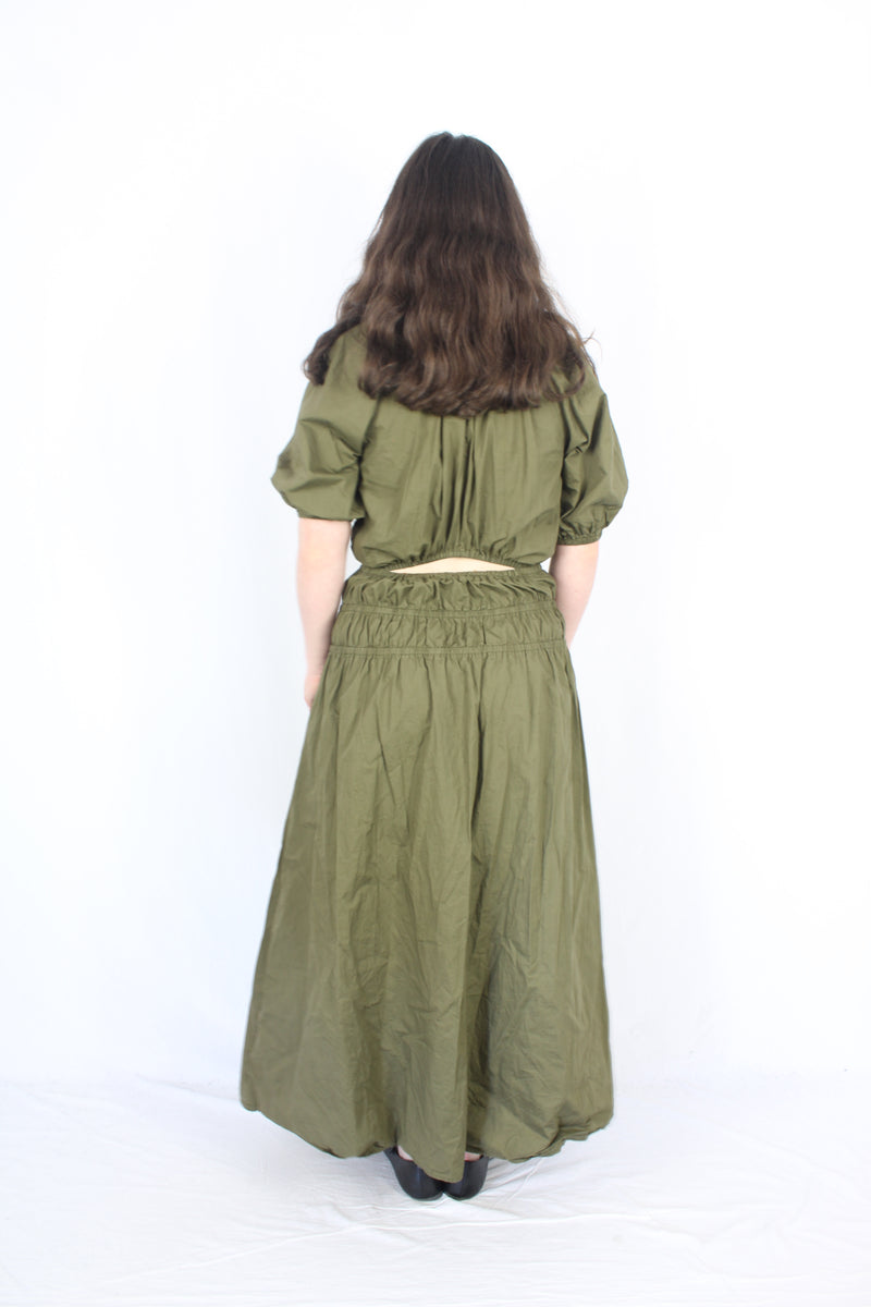 Calli - Gathered Puff Maxi Dress