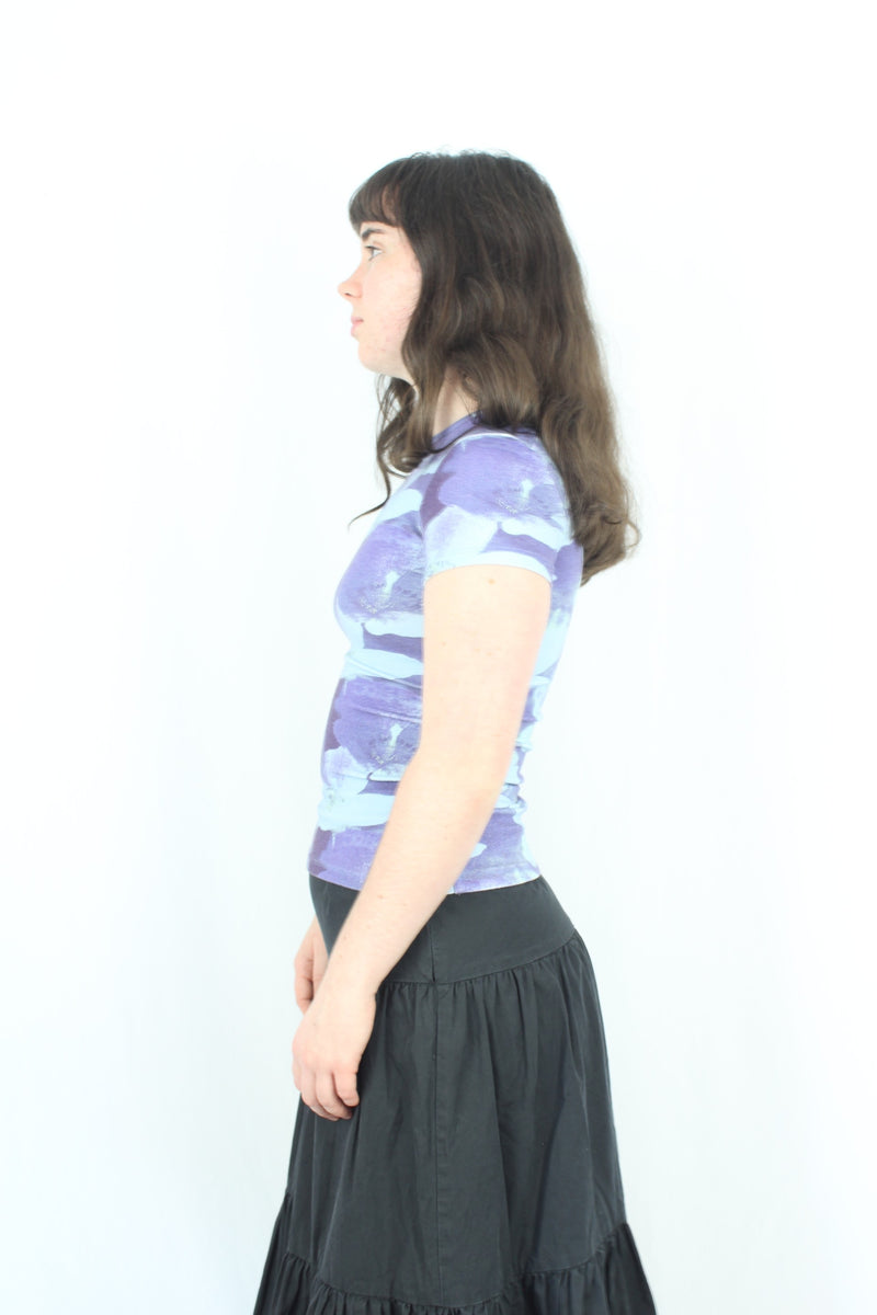 Miaou - Floral Longline Baby Tee