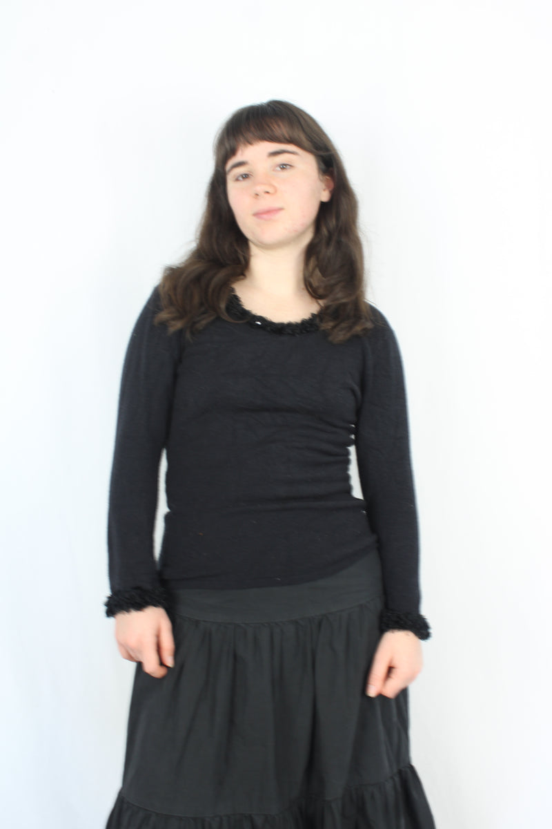 Max - Vintage Fur Trim Top