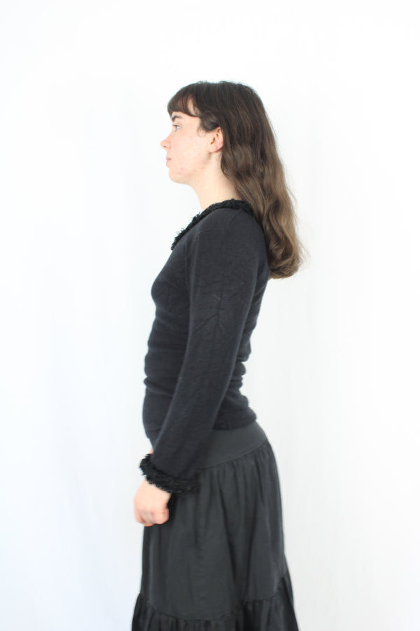 Max - Vintage Fur Trim Top