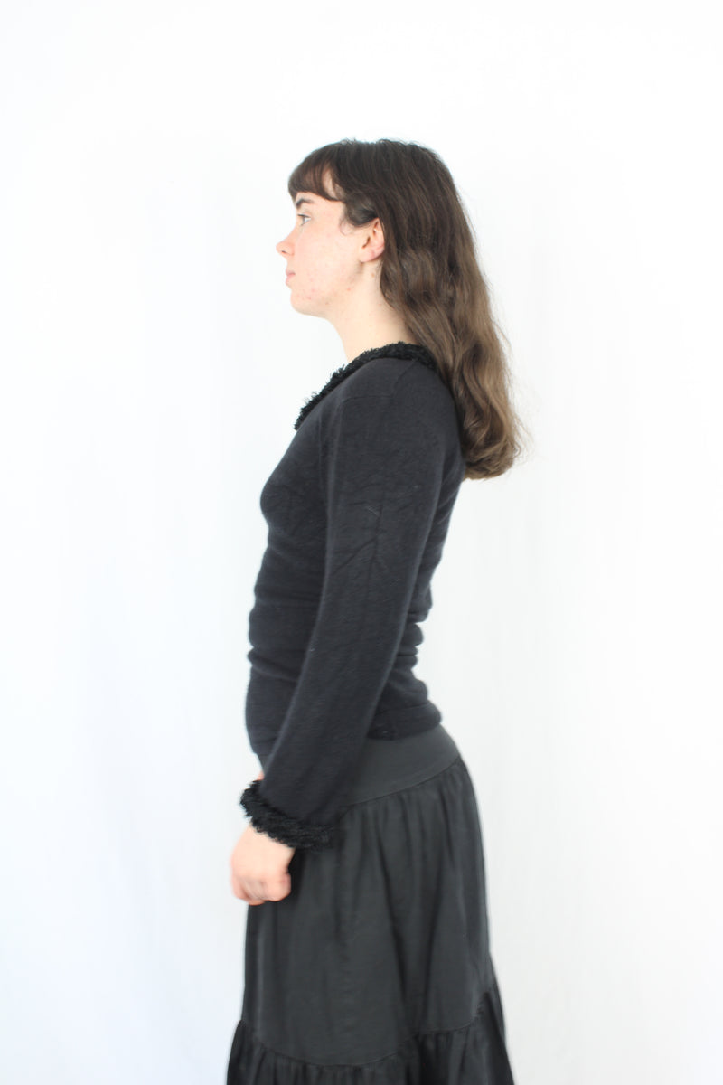 Max - Vintage Fur Trim Top