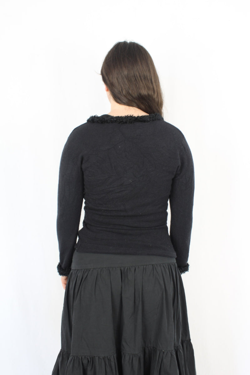 Max - Vintage Fur Trim Top