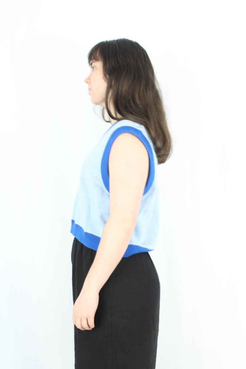 Rebecca O - Blue Knit Sweater Vest