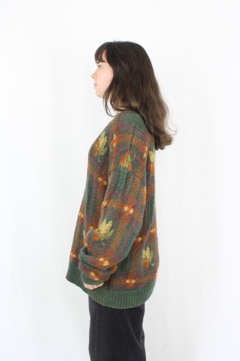St John's Bay - Vintage Plaid Leaf Jumper
