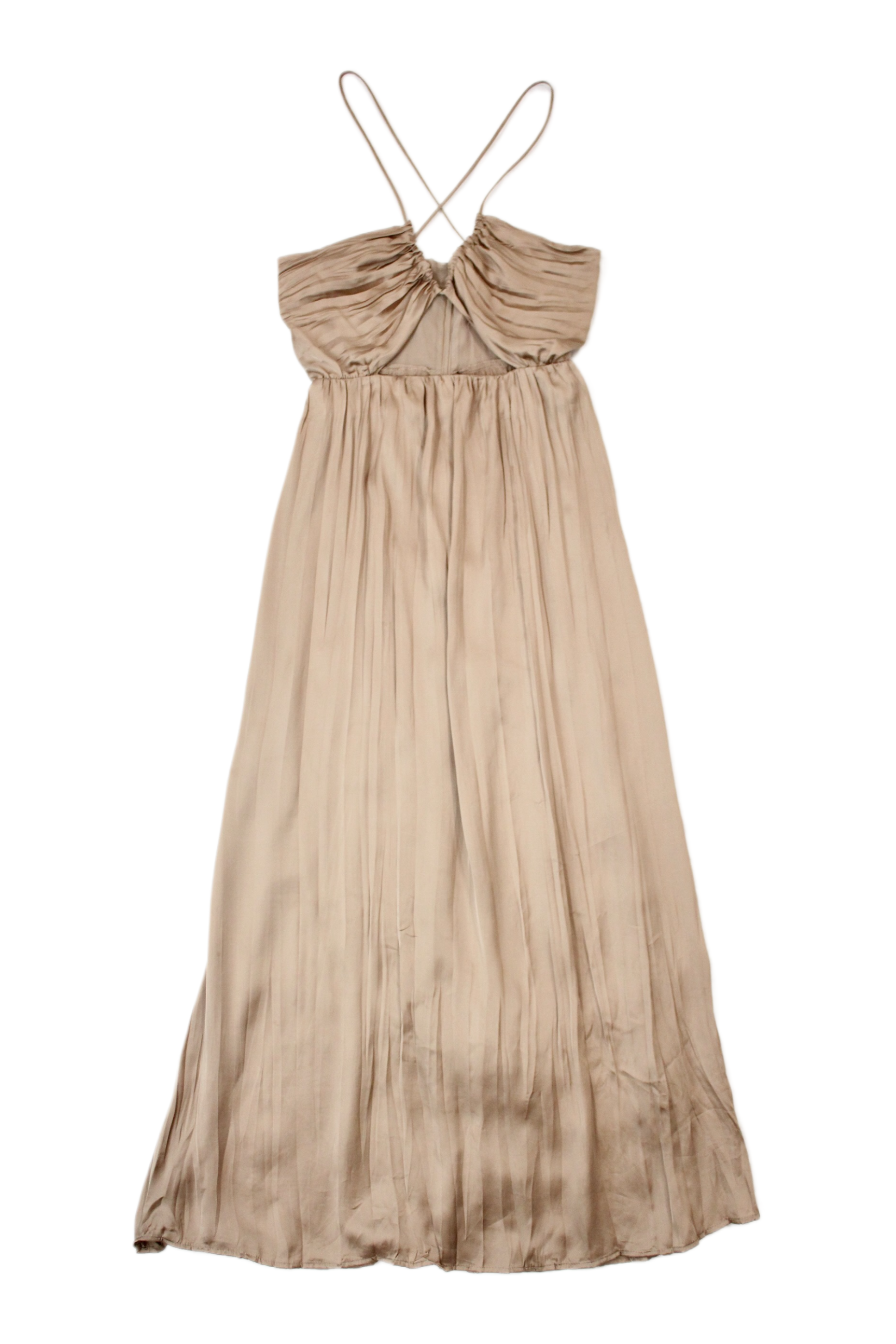 Zara - Gold Pleat Gown