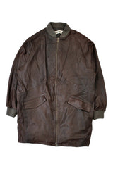 Rough. - Zip Front Leather Coat