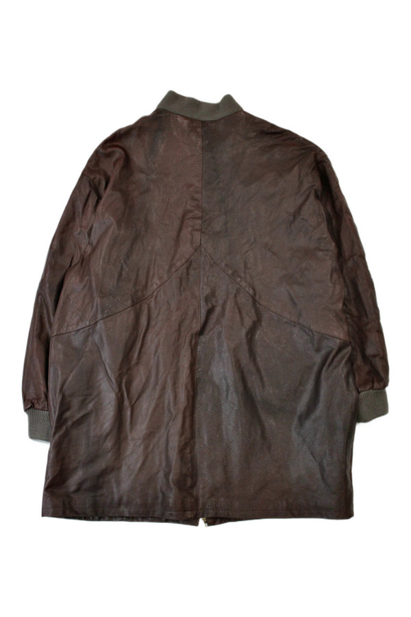 Rough. - Zip Front Leather Coat