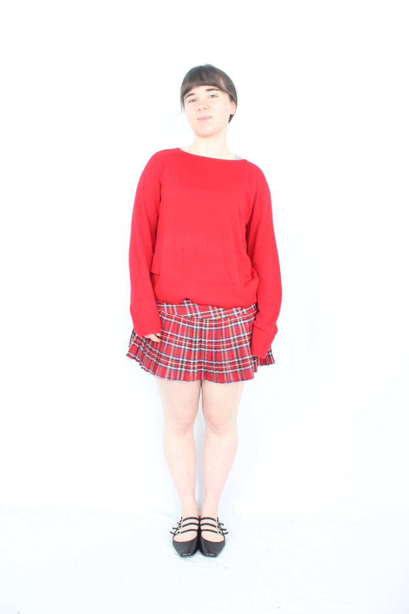 Pure Hype - Vintage Plaid Pleat Skirt