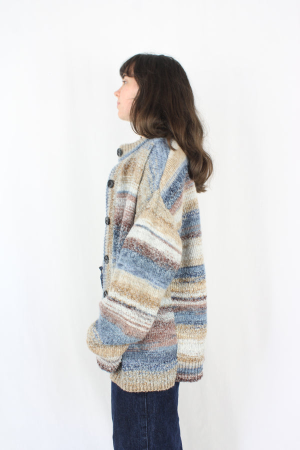F426 - Striped Knit Cardigan