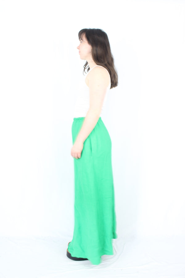 Ruby - Green Linen Skirt