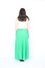 Ruby - Green Linen Skirt