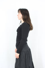 Caitlin Crisp - Ribbed Keyhole Top