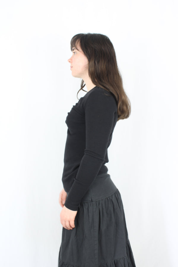 Caitlin Crisp - Ribbed Keyhole Top