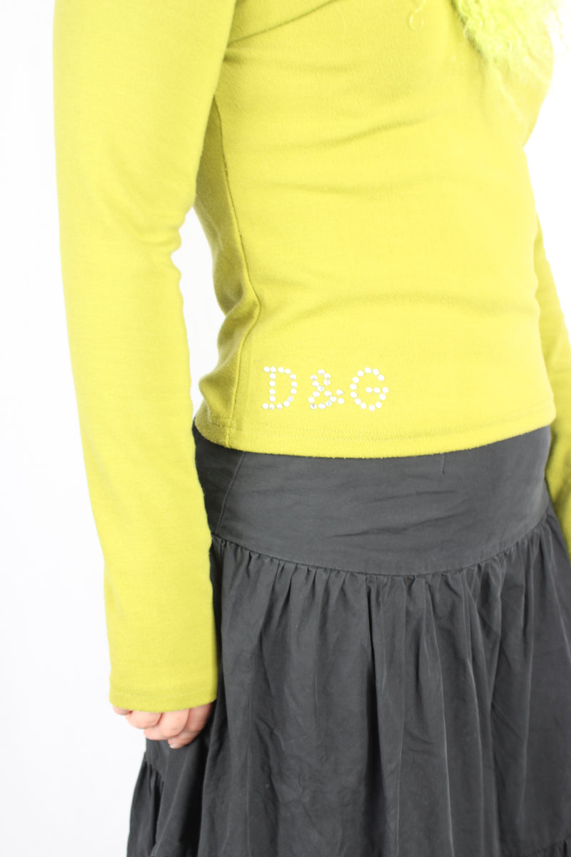 D&G - Fur Neckline Top