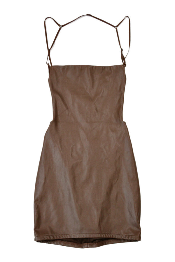 Tic Toc - Pleather Back-less Dress