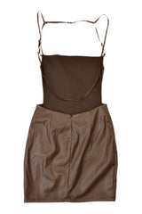 Tic Toc - Pleather Back-less Dress